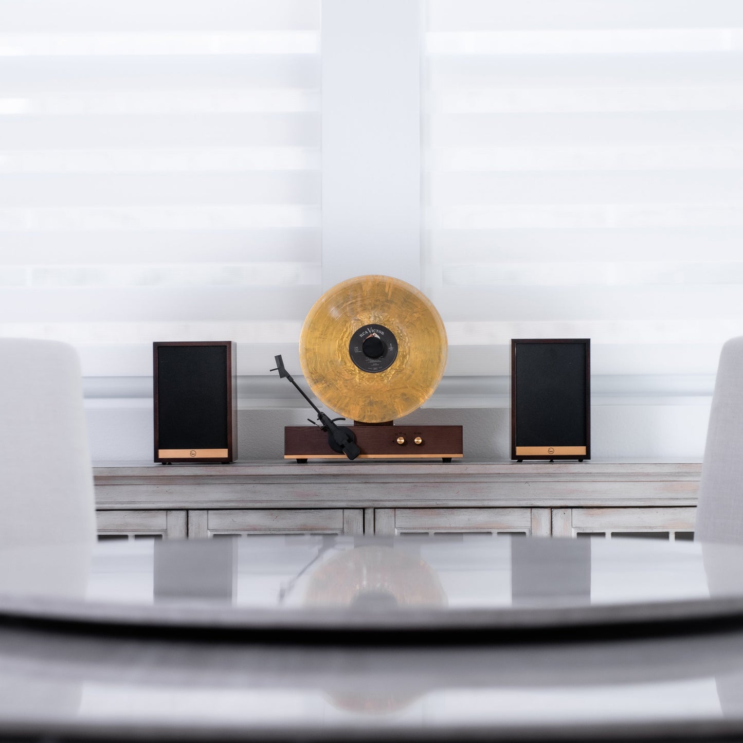 Fuse Audio GLD Vertical Vinyl Record Player with External Speakers