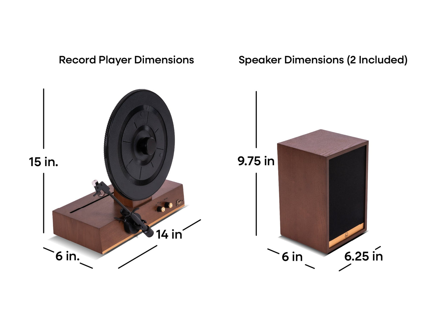Fuse Audio GLD Vertical Vinyl Record Player with External Speakers