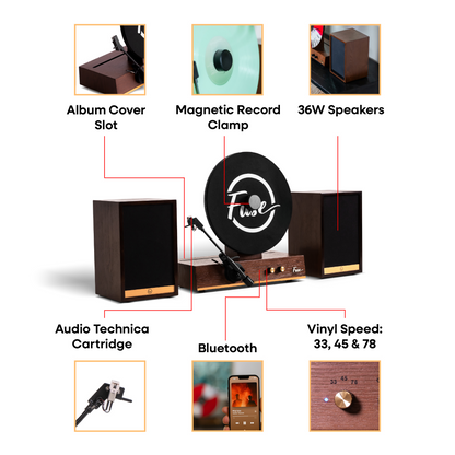 Fuse Audio GLD Vertical Vinyl Record Player with External Speakers